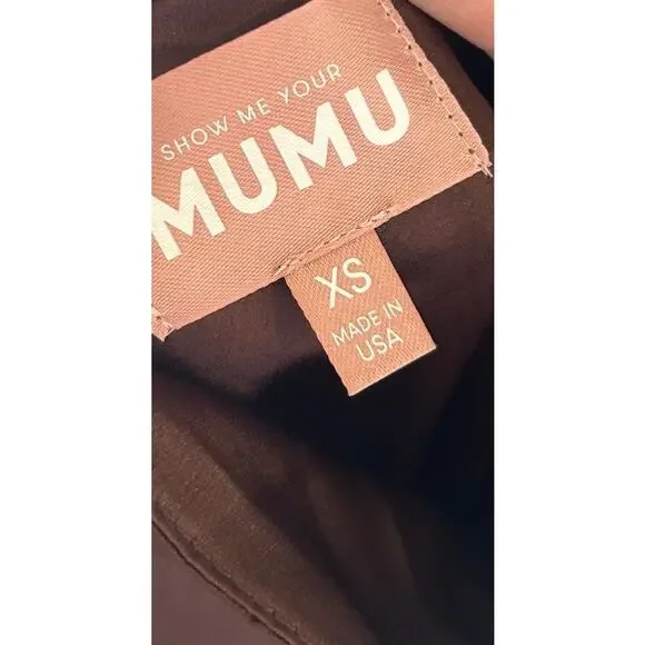 Show Me Your Mumu Lisa Maxi Dress in Chocolate Luxe Satin XS - Picture 6 of 8